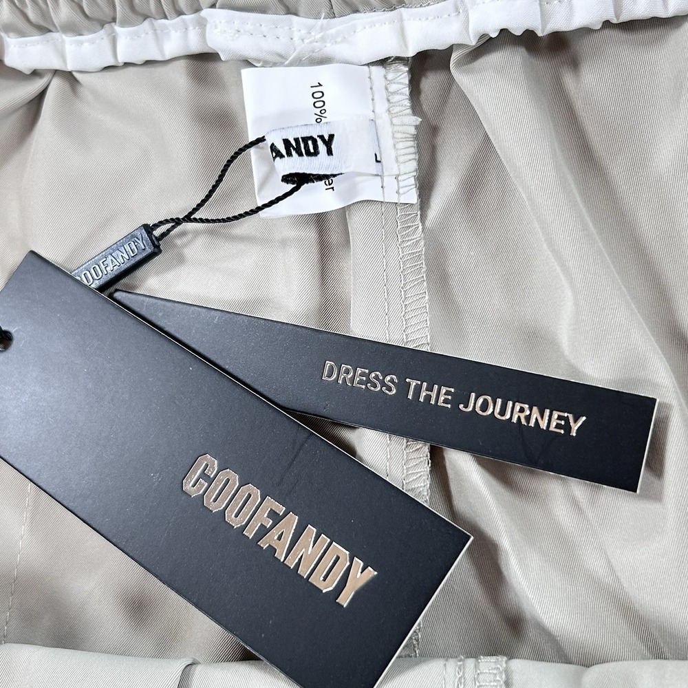NWT COOFANDY Men's L Utility Straight Fit Cargo Pants Casual Khaki Drawstring - Picture 9 of 11